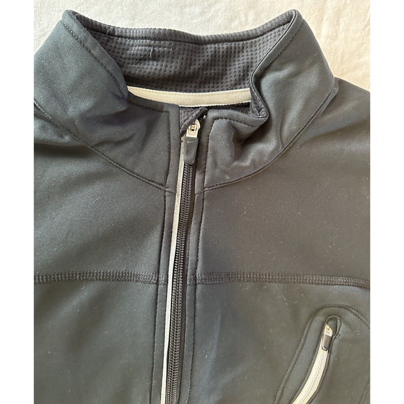 Nike Fit Dry Fleece Lined Full Zip Jacket Black Small Activewear Pockets Clean - Picture 4 of 11